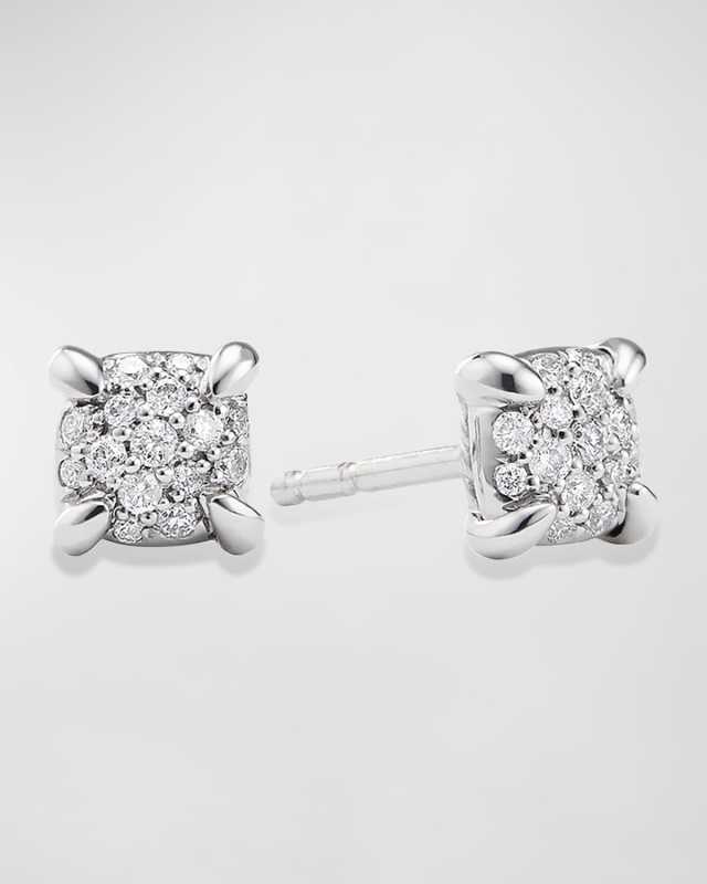 5mm Chatelaine Stud Earrings with Diamonds in 18k White Gold