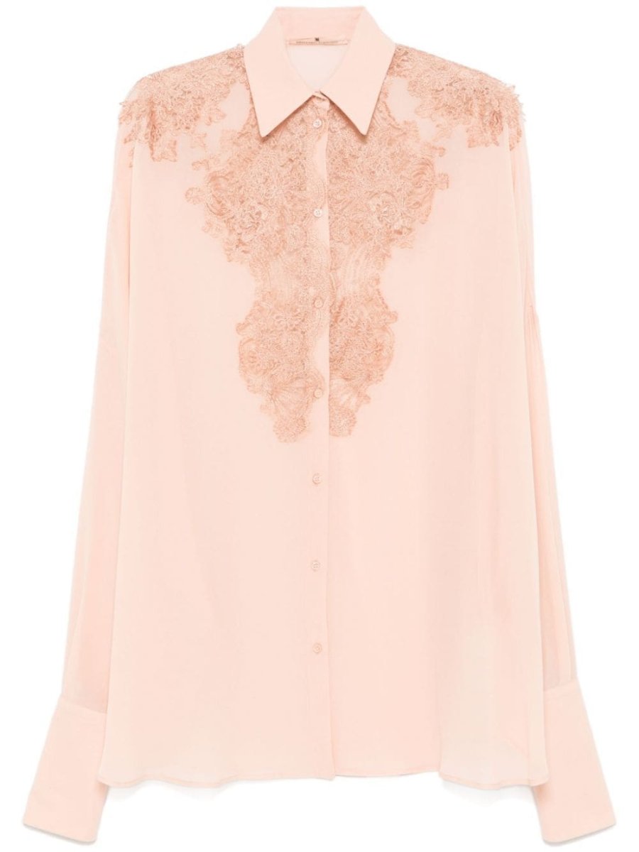 lace-detail shirt