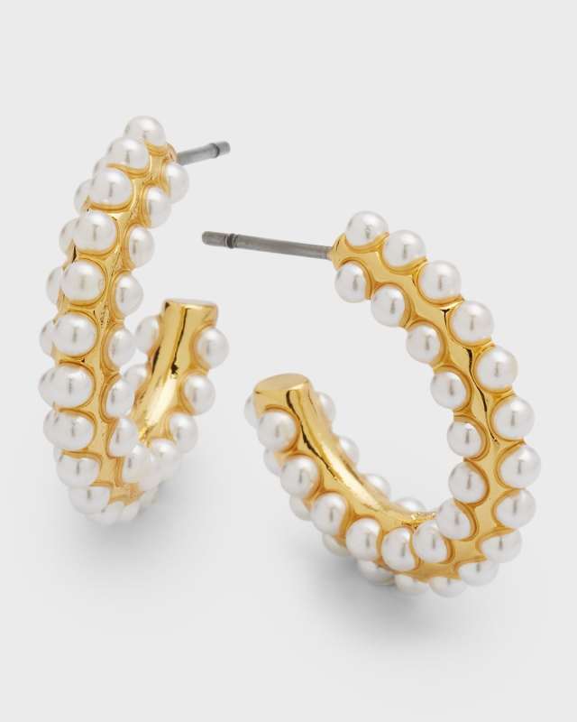 Nina Pearly Hoop Earrings