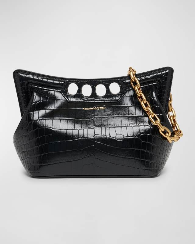 The Peak Small Croc-Embossed Top-Handle Bag