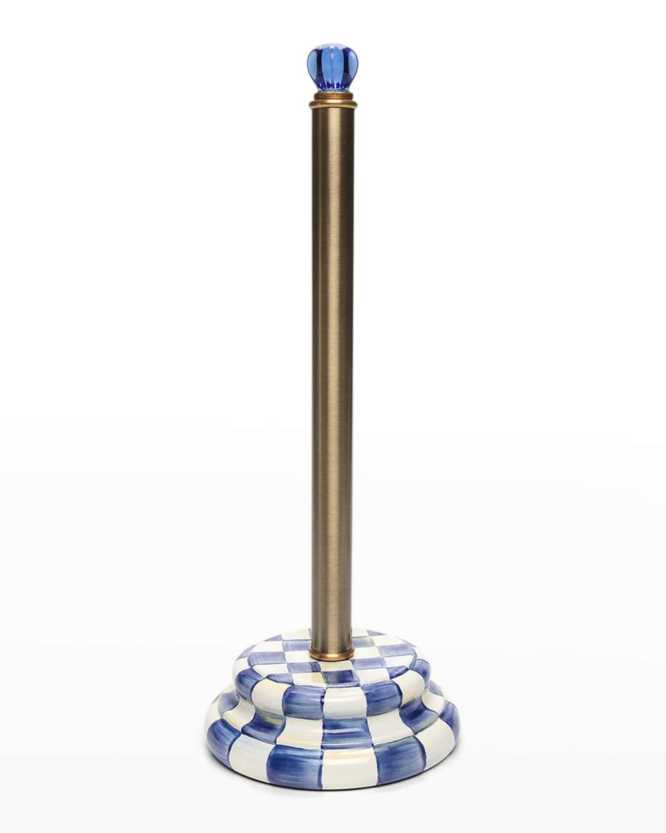 18" Royal Check Enamel Toilet Tissue Storage