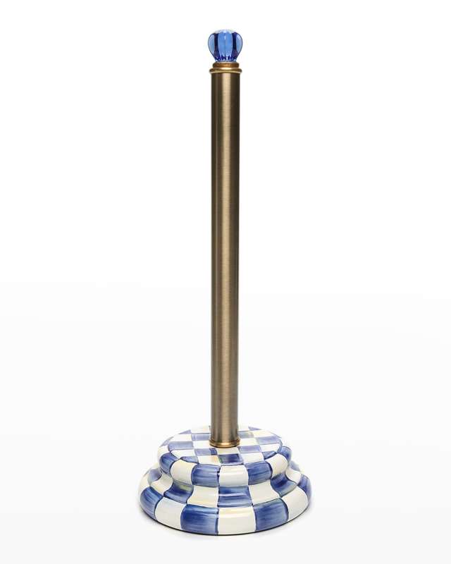 18" Royal Check Enamel Toilet Tissue Storage