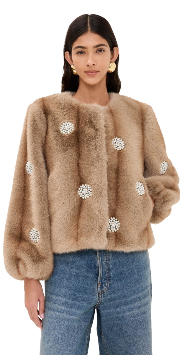 Cinq à Sept Faux Fur Benson Coat Pewter