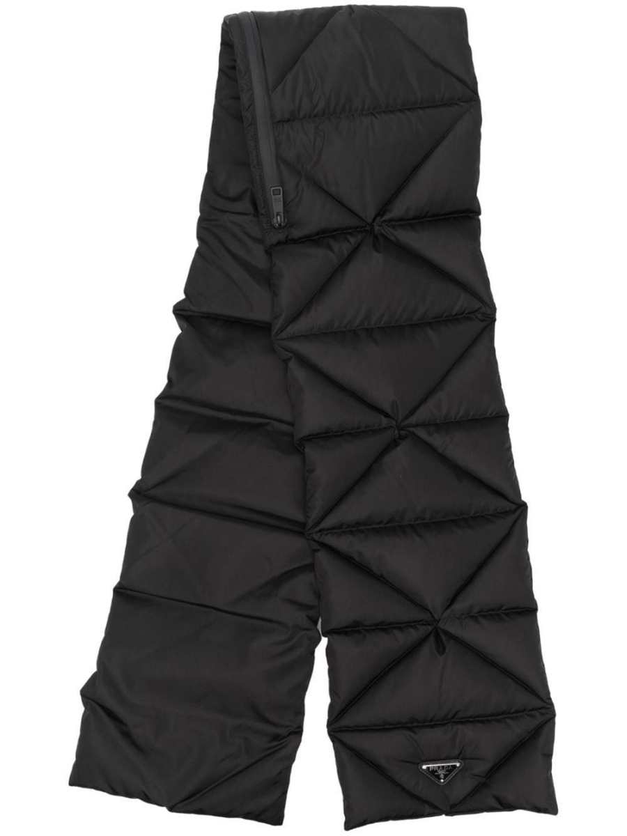 Re-Nylon extractable-hood padded scarf