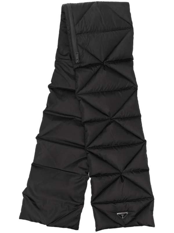 Re-Nylon extractable-hood padded scarf
