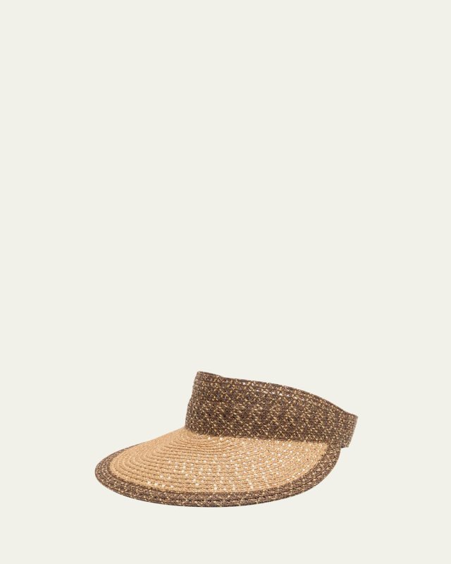 Ricky Metallic Two-Tone Paper Straw Visor