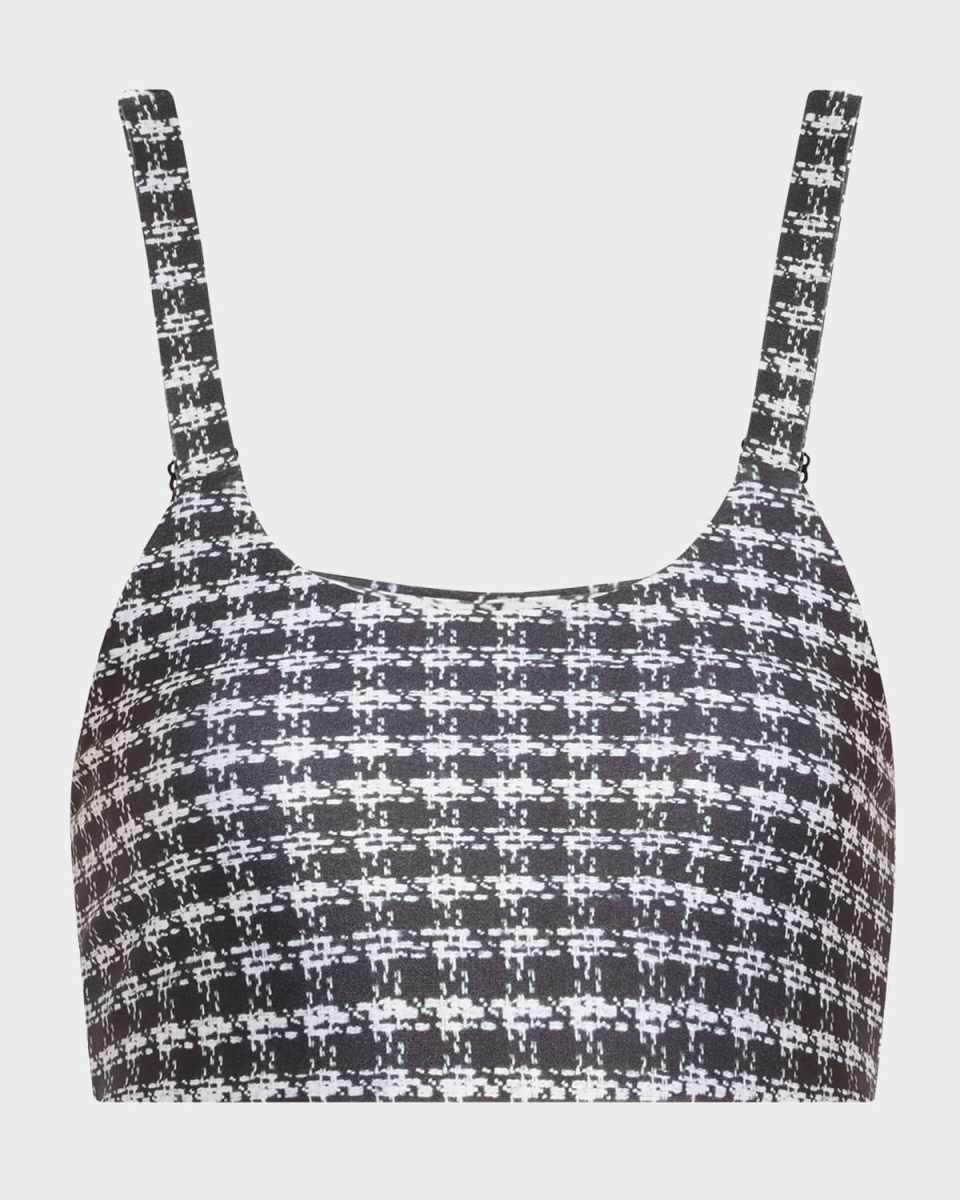 Houndstooth Hi-Shine Scoop-Neck Sports B