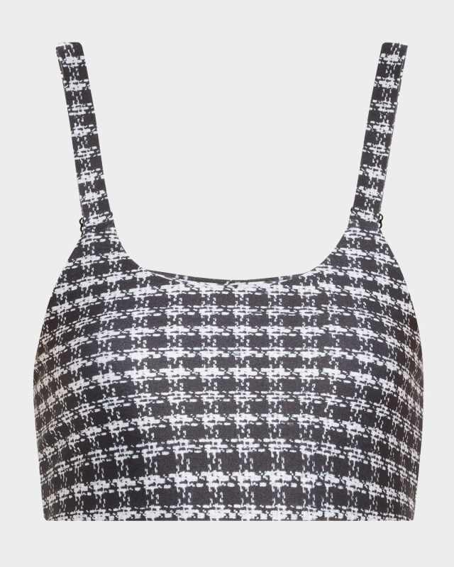 Houndstooth Hi-Shine Scoop-Neck Sports B