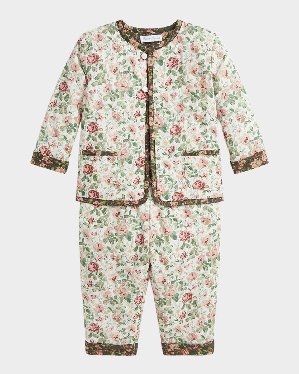 Girl's Reversible Floral-Print Two-Piece Set, Size 3M-24