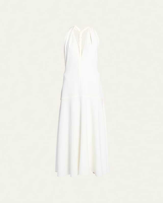 Matte Viscose Crepe Twist Back Dress