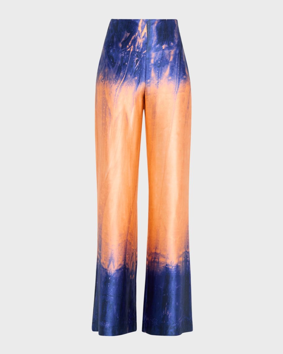 Andie Tie-Dye Silk Wide-Leg Pants
