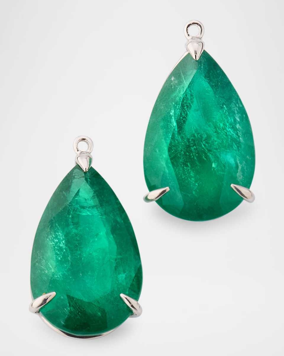 Platinum Emerald Earring Drops