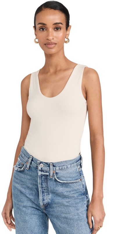 RE ONA Scoop Tank Bodysuit Ivory