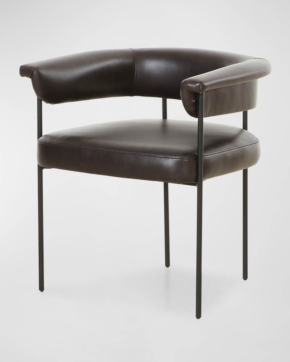 Carrie Black Leather Dining Chair