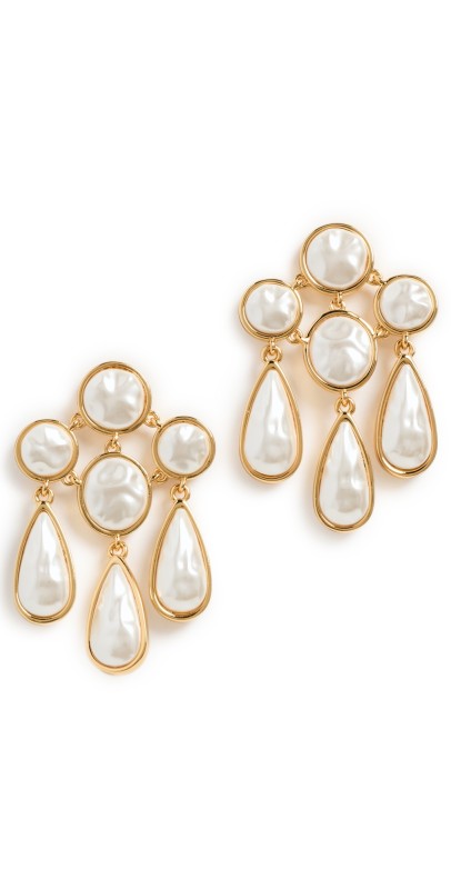 Lele Sadoughi Reflection Chandelier Earrings Pearl