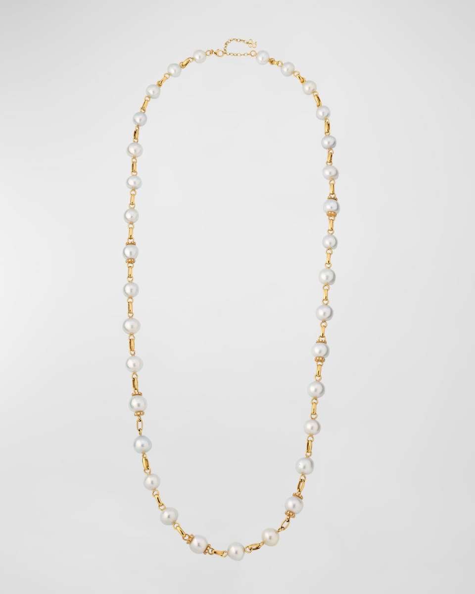 18K White Gold 12-14.5mm South Sea Pearl and Diamond Necklace