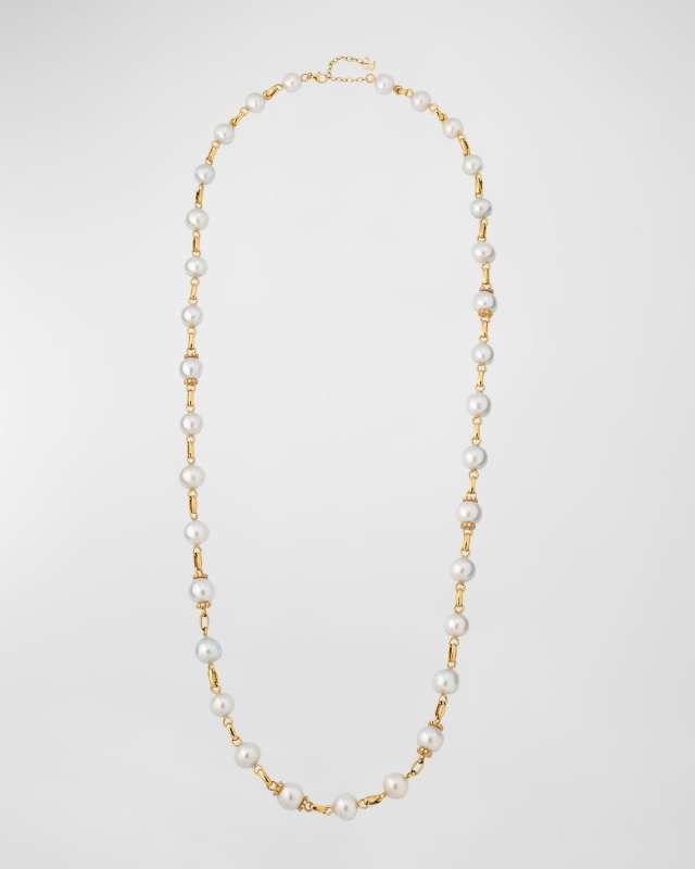 18K White Gold 12-14.5mm South Sea Pearl and Diamond Necklace