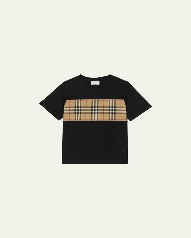 Kid's Cedar Vintage Check-Print T-Shirt, Size 3-14