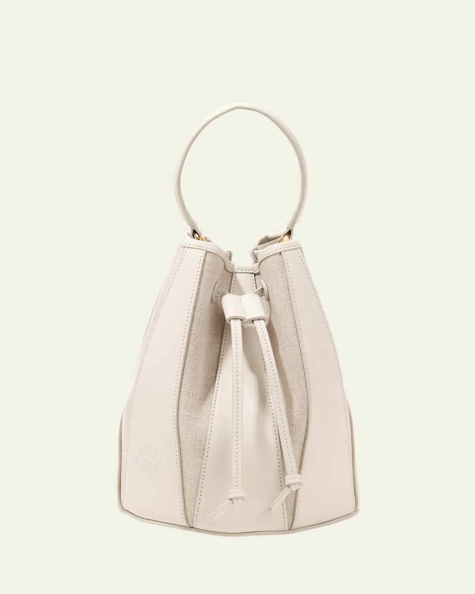 Drum Small Canvas & Leather Bucket Bag