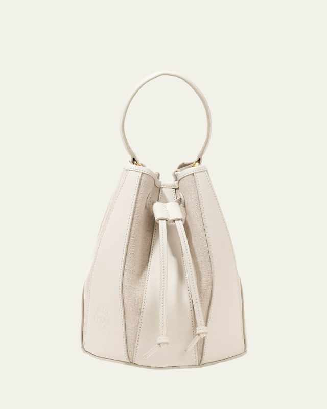 Drum Small Canvas & Leather Bucket Bag