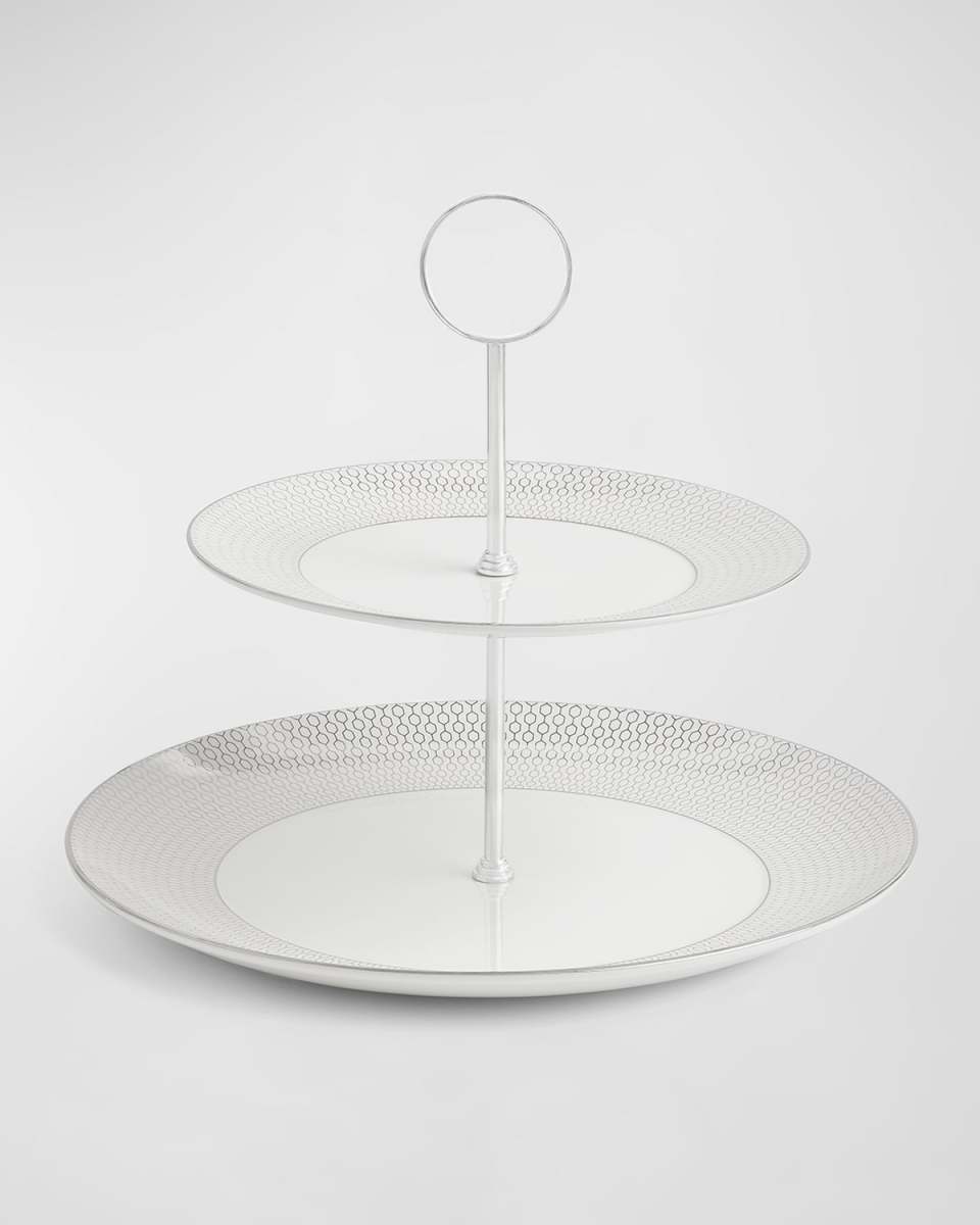 Gio Platinum Two-Tier Cake Stand