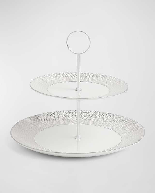 Gio Platinum Two-Tier Cake Stand