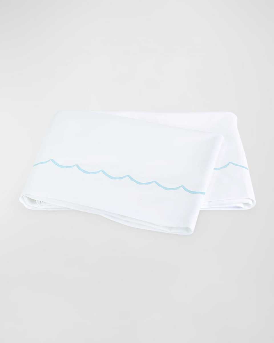 Scallop Embroidered 350 Thread Count Flat Sheet, TWIN