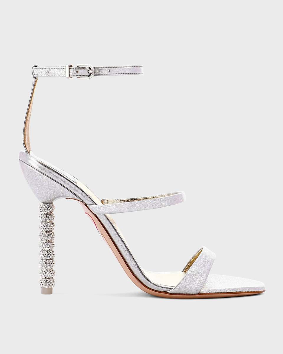 Rosalind Metallic Crystal Heel Sandals