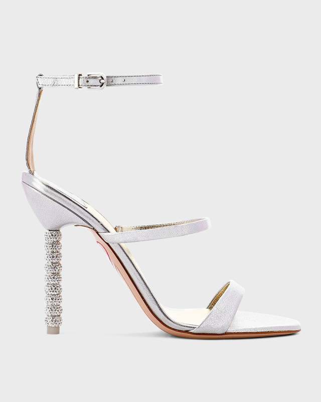 Rosalind Metallic Crystal Heel Sandals