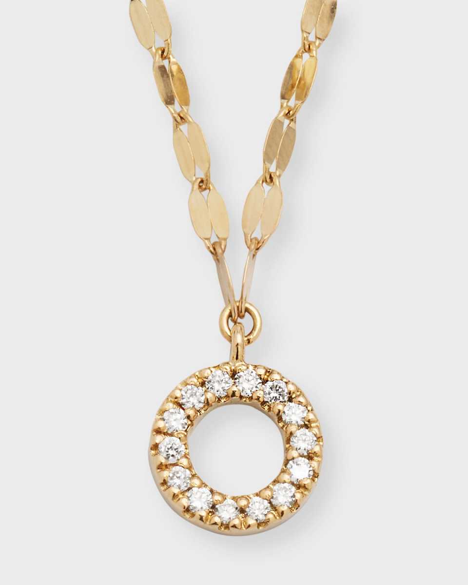 Flawless 14k Gold Open Circle Pendant Necklace