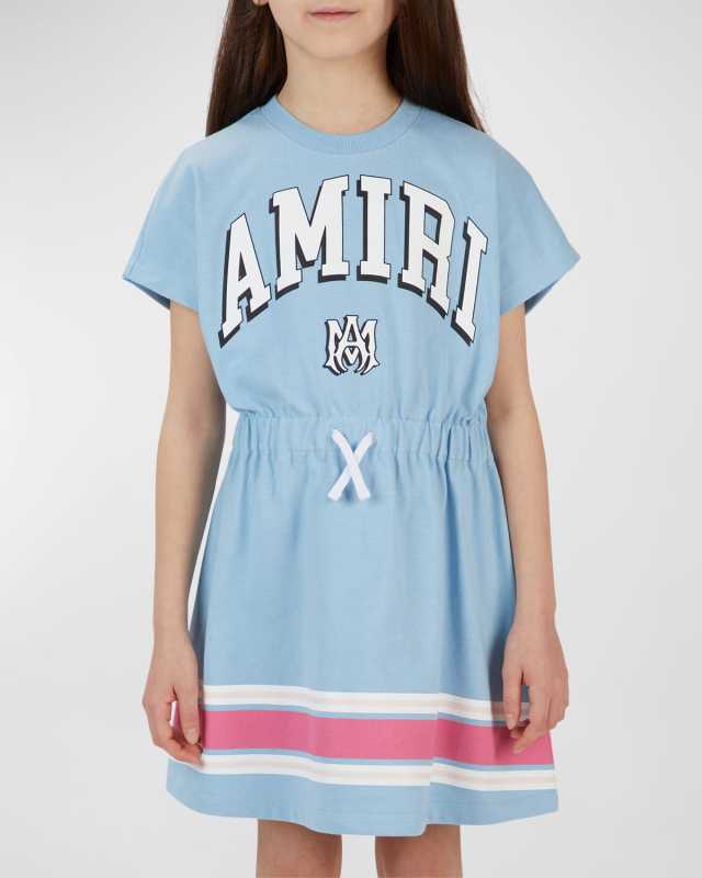 Girl's Logo-Print Striped T-Shirt Dress, Size 4-