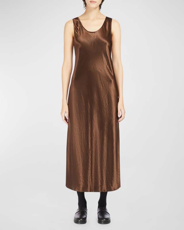 Talete Sleeveless Satin Midi Dress