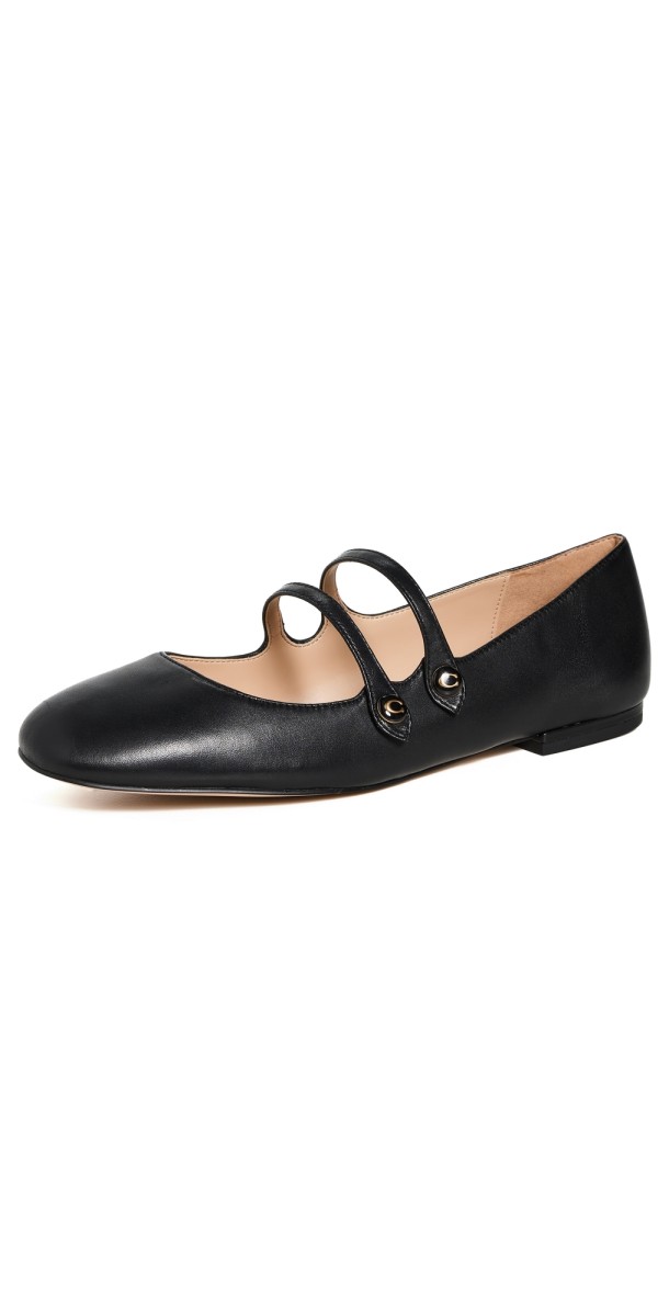 Coach Winley Mary Jane Flats Black