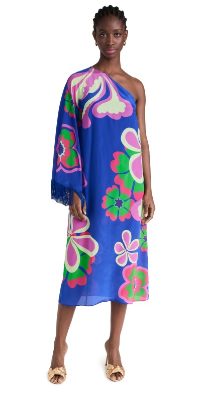Borgo de Nor Aubrey Crepe Dress Seventies - Blue