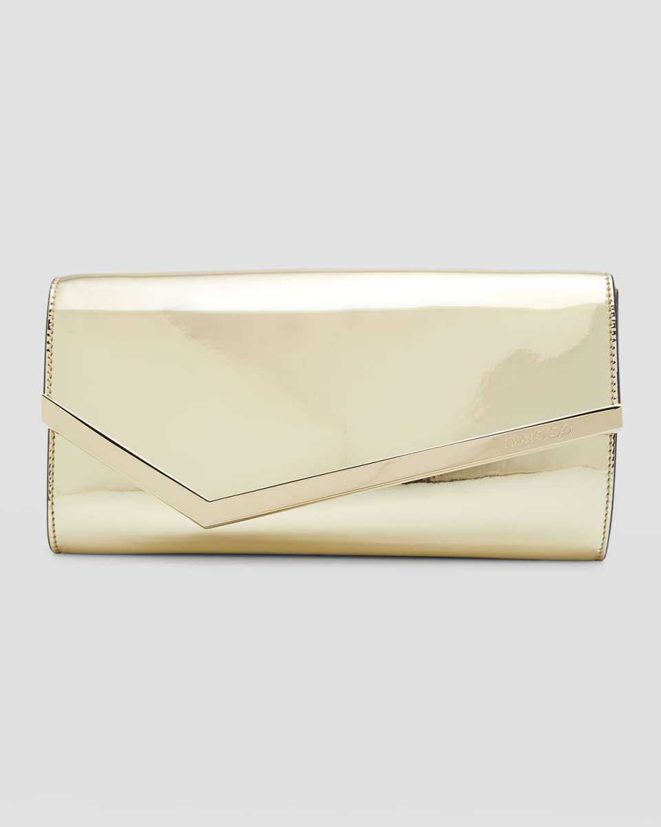 Emmie Metallic Leather Clutch Bag