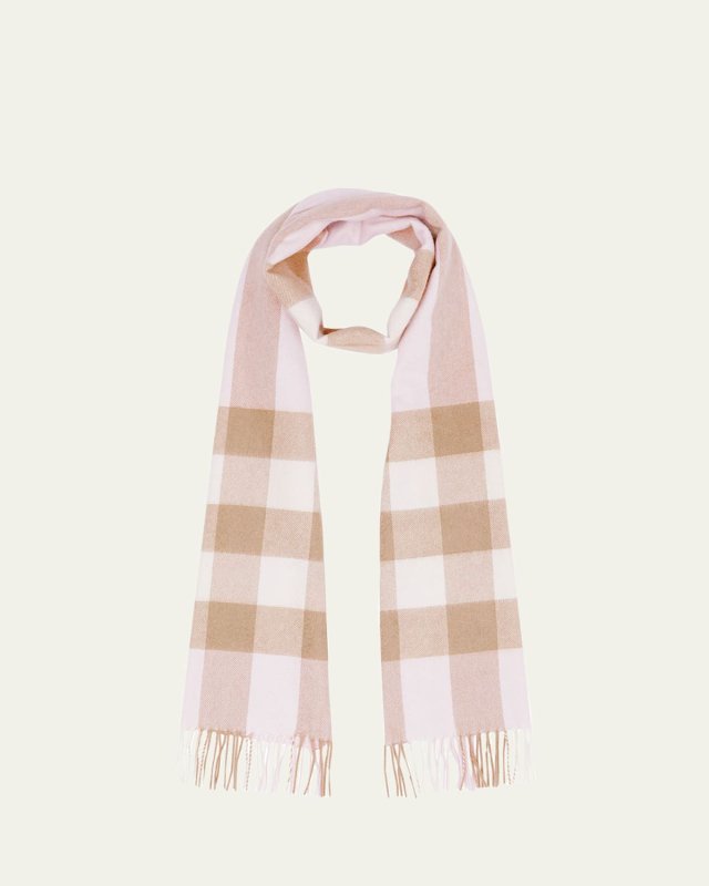 Half Mega Check Cashmere Scarf