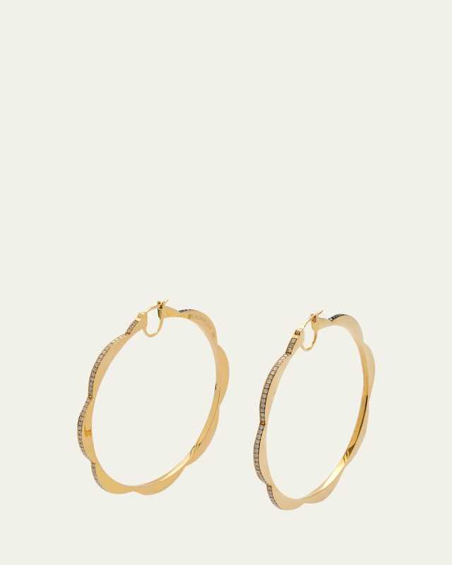 18k Yellow Gold Bloom Jumbo Triplet Hoop Earrings