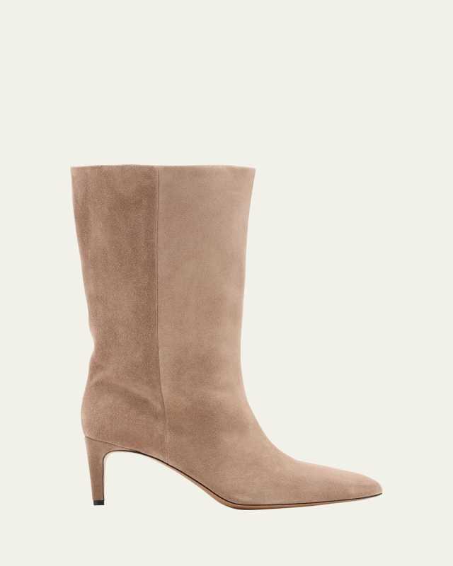 Suede Stiletto Mid Boots