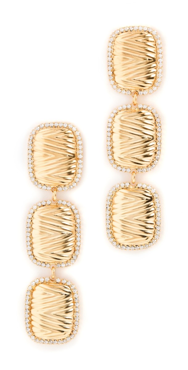 Elizabeth Cole Citrine Earrings Gold