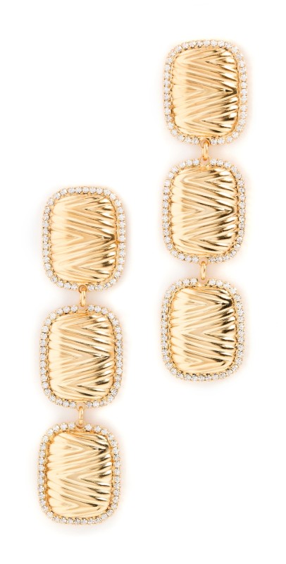 Elizabeth Cole Citrine Earrings Gold