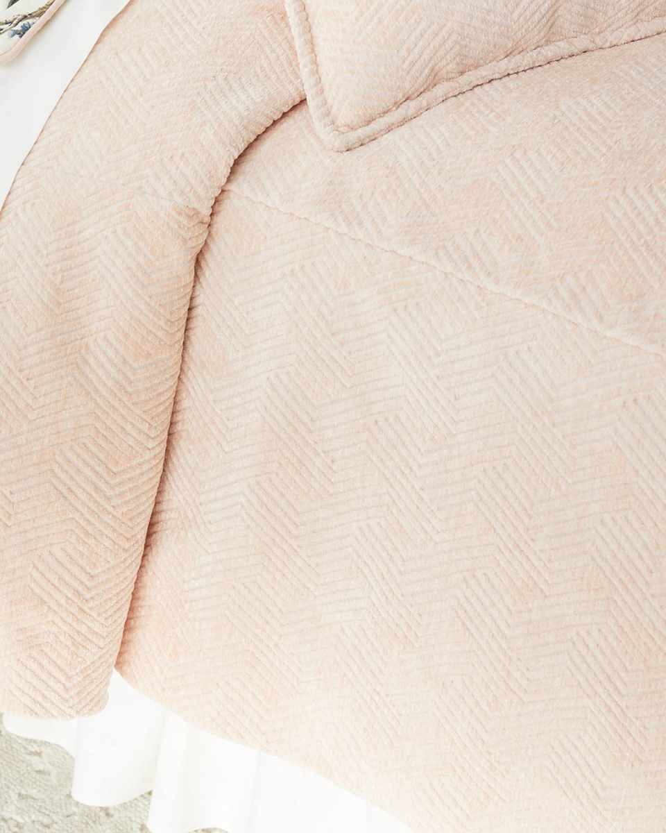 Joybird Quilted Velvet Coverlet, QUEEN