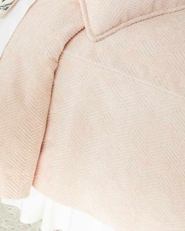 Joybird Quilted Velvet Coverlet, QUEEN