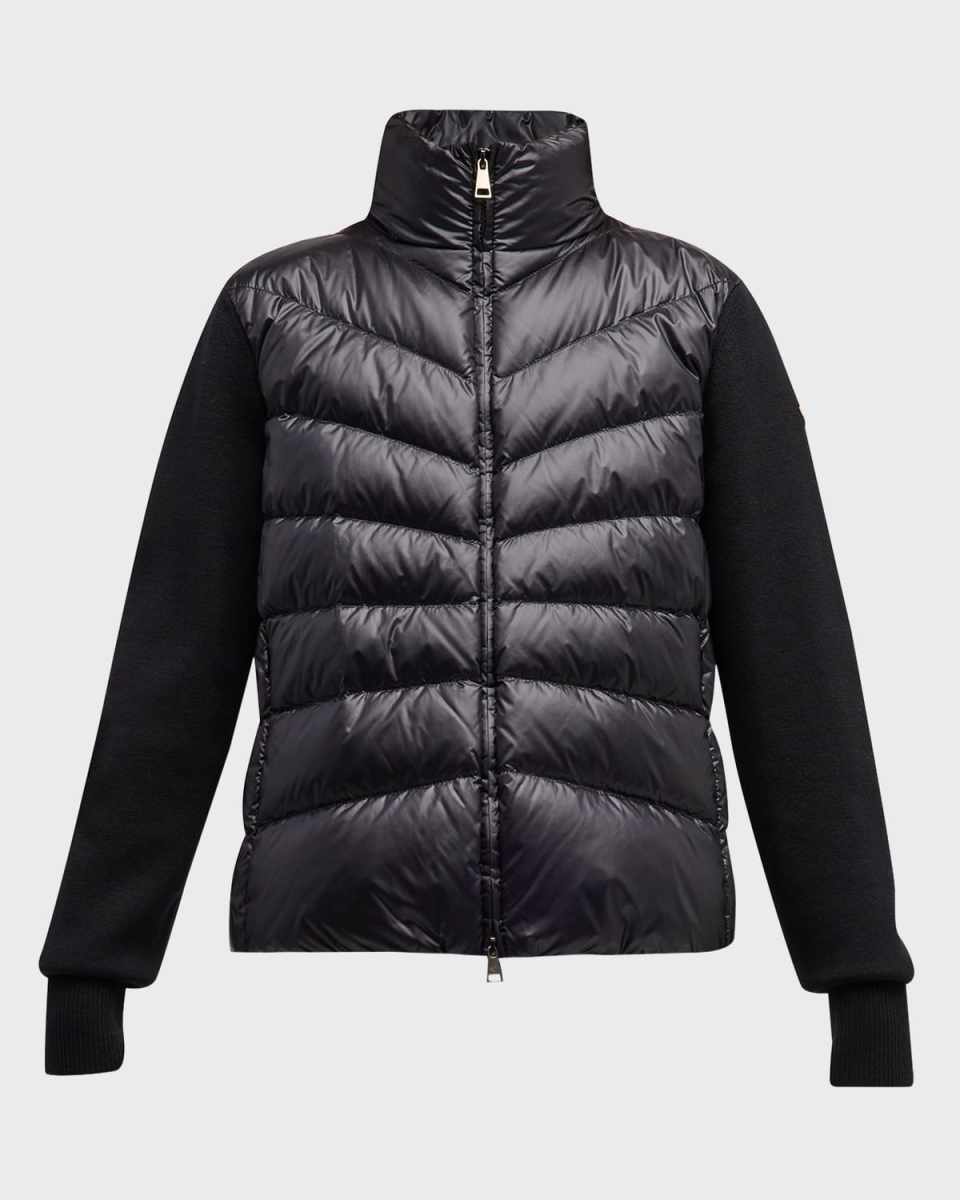 Wool-Blend Puffer Cardigan