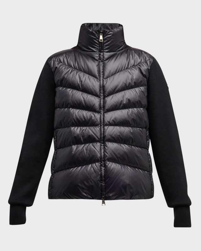 Wool-Blend Puffer Cardigan