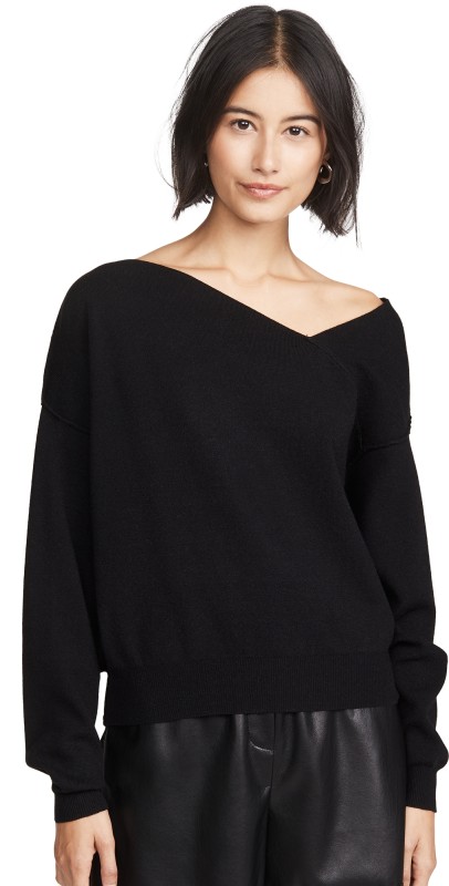 Line & Dot Favorite Off Shoulder Sweater Black