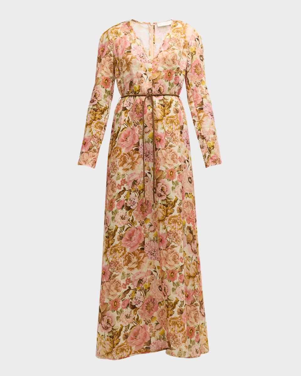 Golden Plunge Maxi Dress