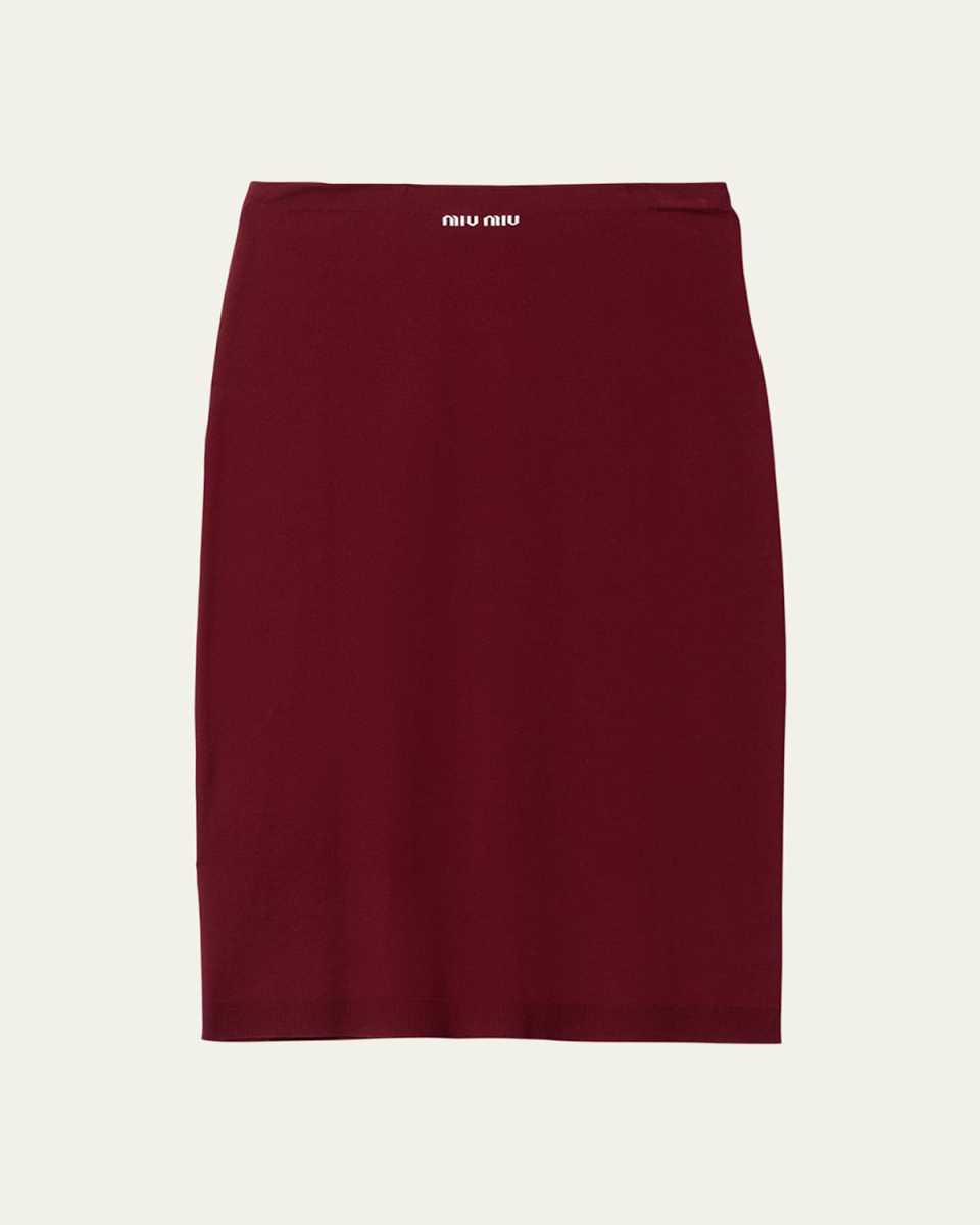 Intarsia Logo Midi Tube Skirt