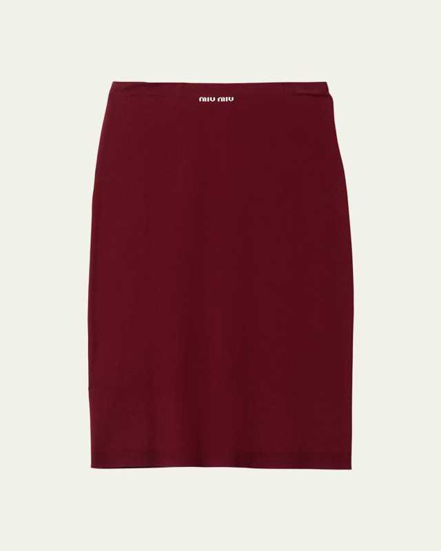 Intarsia Logo Midi Tube Skirt