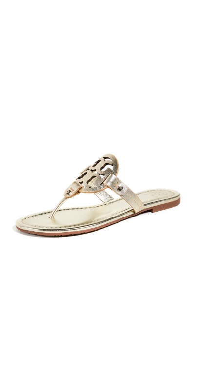 Tory Burch Miller Thong Sandals Spark Gold