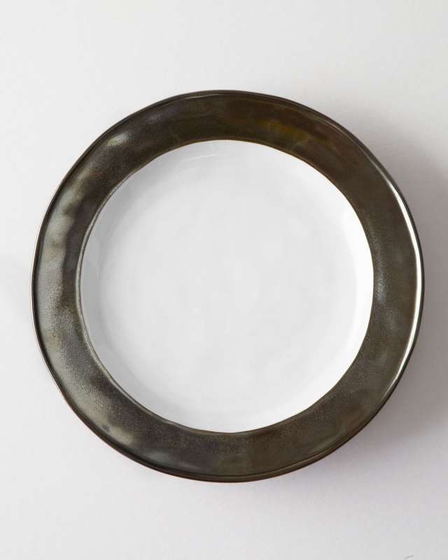 Emerson Dinner Plate - White/Pewter